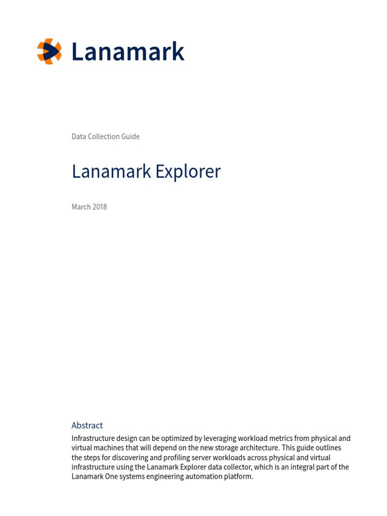 Lanamark Explorer Data Collection Guide PDF Active Directory
