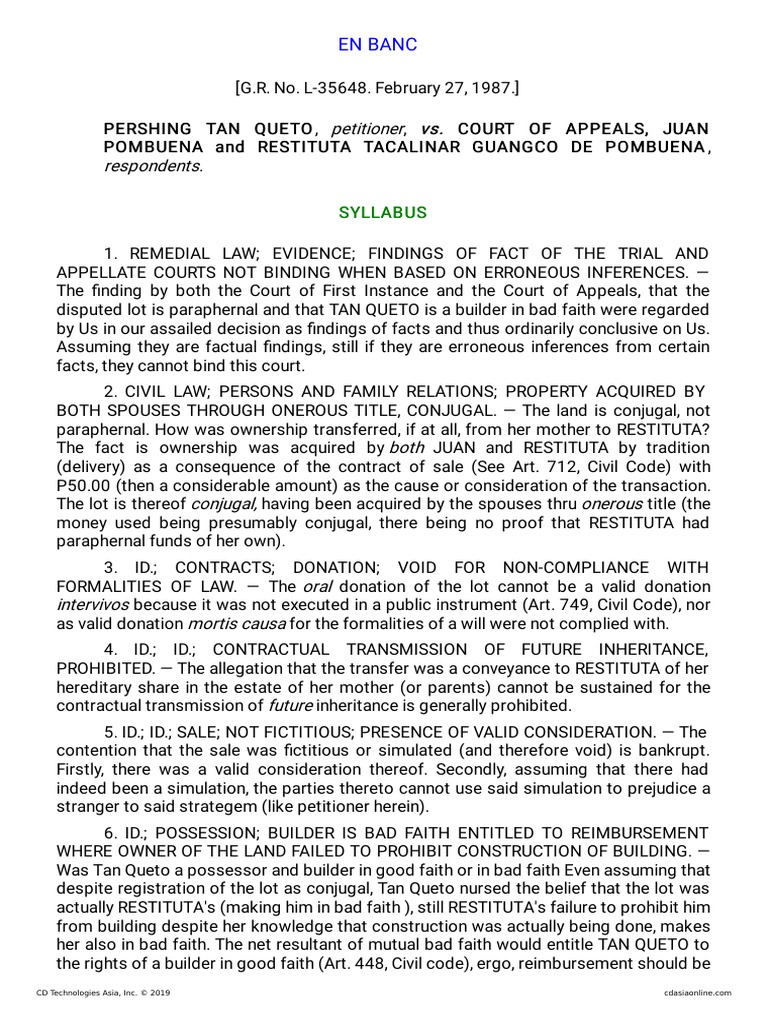 Court Ruling on Property Ownership Dispute | PDF | Question Of Law ...