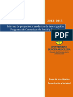 Informe de Investigación Comunicacion y Sociedad 2015