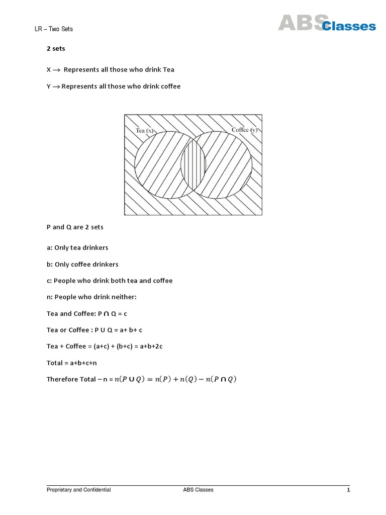 Two Sets: Tea and Coffee Analysis | PDF