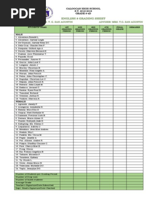 Grading Sheet