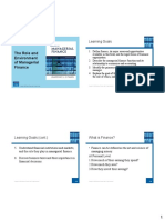 The Role and Environment of Managerial Finance: Learning Goals