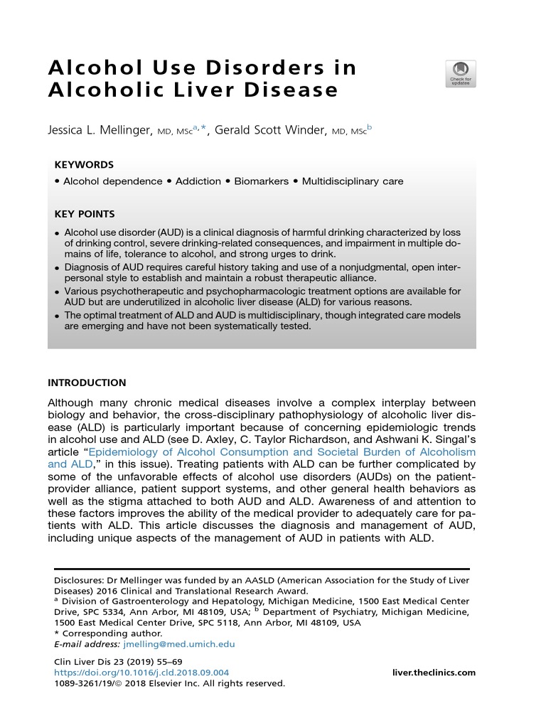 Alcohol Use Disorders in Liver Disease | PDF | Alcoholism | Hepatitis