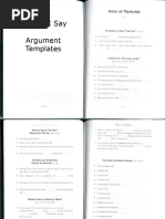 They Say I Say Argument Templates PDF