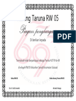 Karang Taruna RW 05 Piagam penghargaan HUT RI Ke-69