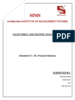 Symbiosis Institute of Management Studies: Sales Force and Channel Management