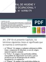 Articulos de Sustancias Peligrosas Ley de Higiene y Seguridad