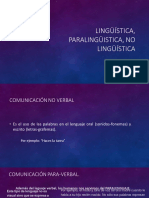 Comunicación Linguistica, Paralinguística y No Linguística.