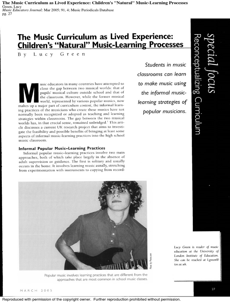 Music Educators Journal Mar 2005 91, 4 Music Periodicals Database PDF