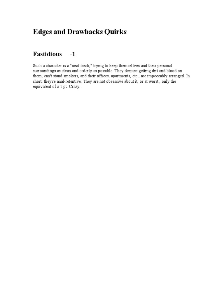 Fastidious Character Traits Explained | PDF | Law | Young Adult