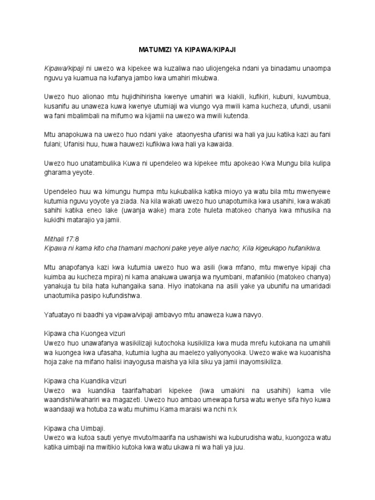 Matumizi Ya Kipawa/kipaji PDF
