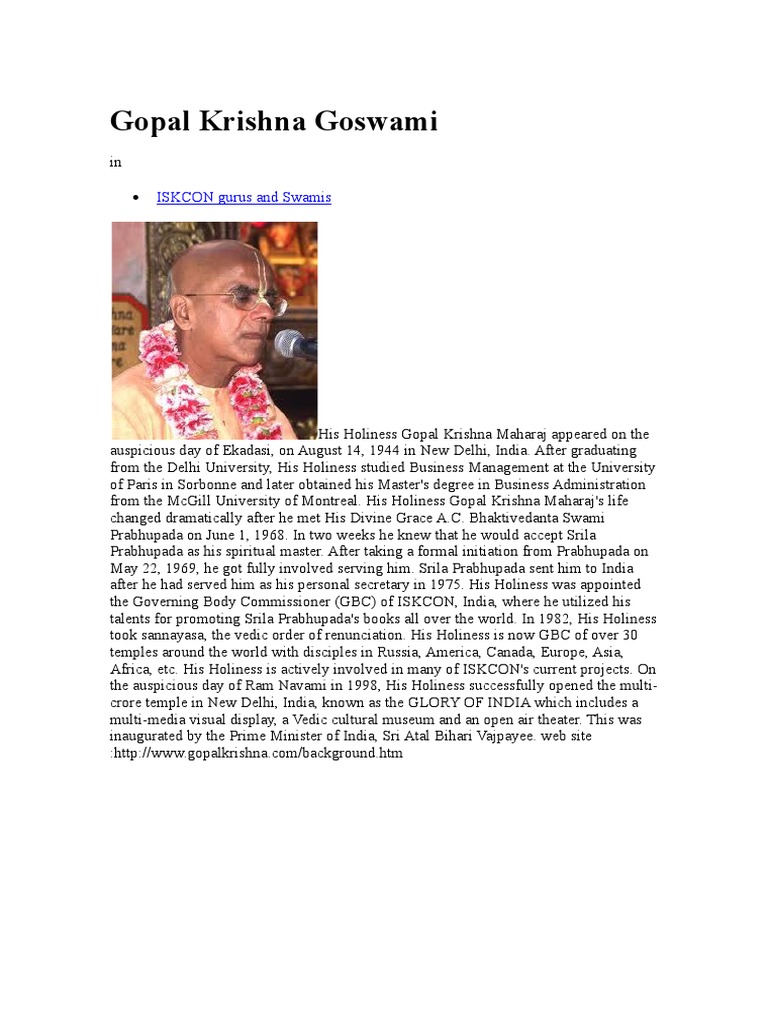 Gopal Krishna Goswami | PDF