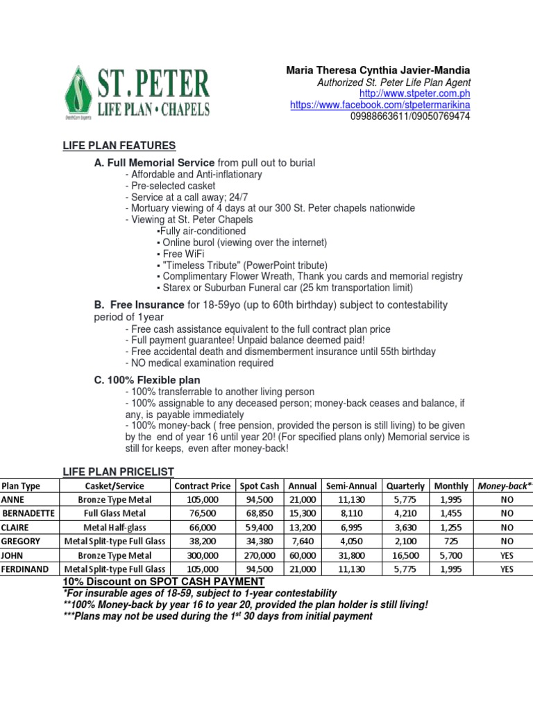 ST Peter Life Plan - Client's | PDF | Birth Certificate | Insurance
