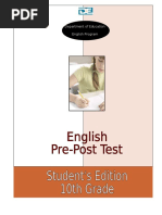 Pre - Post Test Student's Edition 10