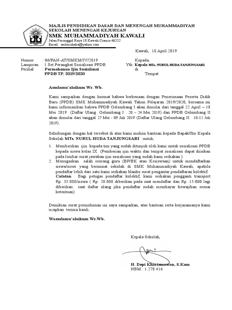 Download 63+ Contoh Surat Izin Sekolah Mts Terbaru Gratis