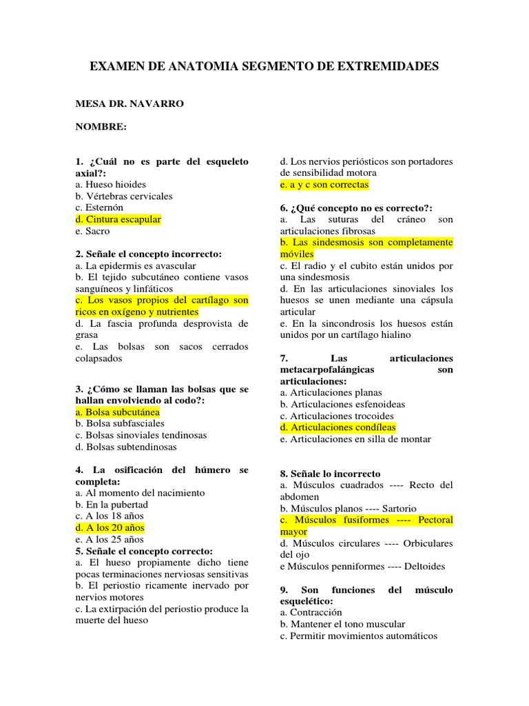 Examen Anato Humana , Examen Anato Humana _ Test De Anatomia Gratis – NVZAI