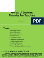 Review of Learning Theories For Teachers: Rosario M. Cabreza