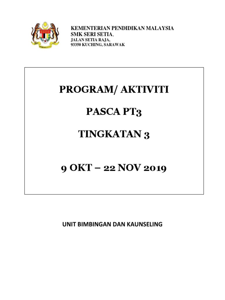 Kertas Kerja Pasca Pt3 2019 Smkss Pdf