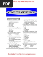 IBPS Common Written Examination Clerical Cadre Practice Paper Computer 2011