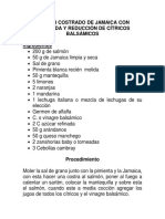 Salmon Costrado de Jamaica Con Ensalada y Reducción de Cítricos Balsámicos