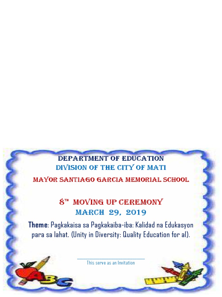 8th Moving Up Ceremony Invitation | PDF | Wellness