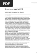 Examiners' Reports 2018: LA3013 Public International Law - Zone B