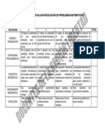 Rubríca para Evaluar Problemas Matematicos