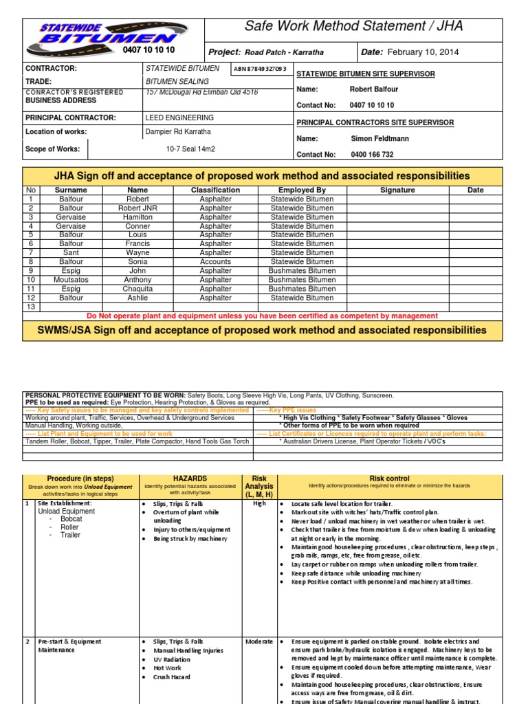 JSA Personal Protective Equipment Truck