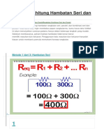 Cara Menghitung Hambatan Seri Dan Paralel