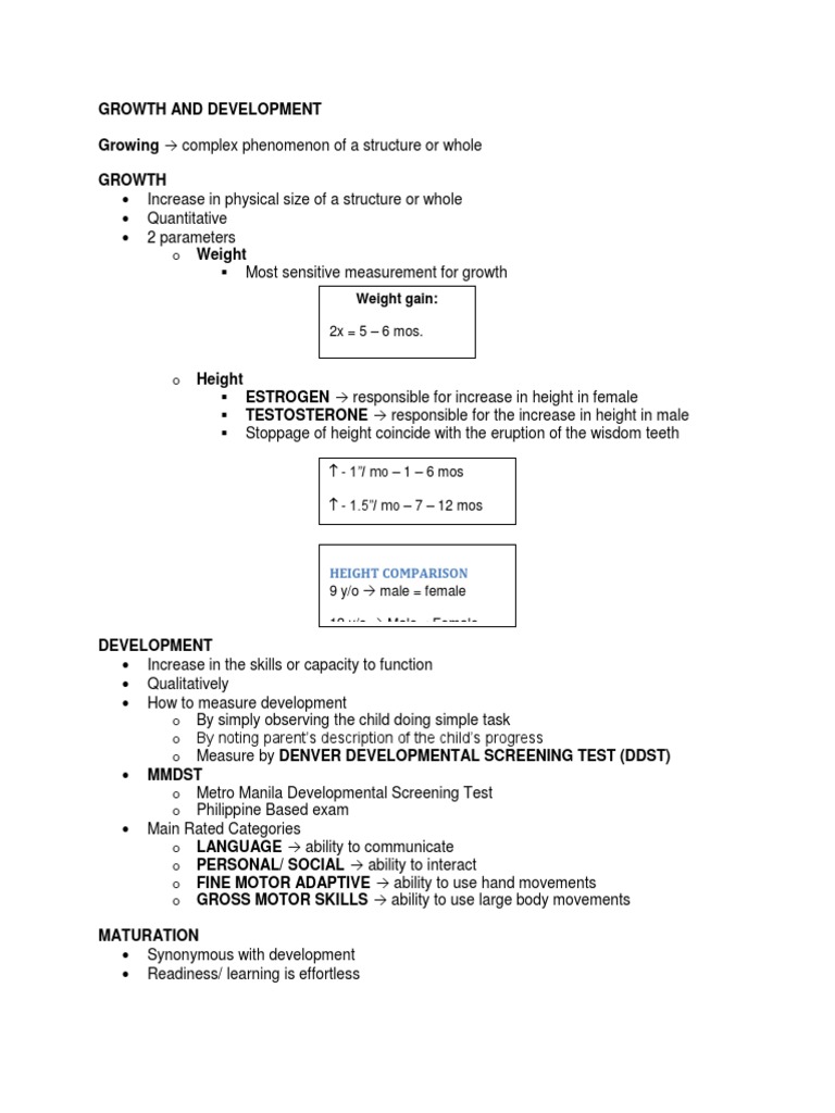 Child Growth and Development Overview | PDF | Behavioural Sciences ...