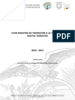 Plan Maestro de Transición A La Televisión Digital Terrestre 2018 2021