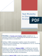 Text Modality in Discourse Analysis 22