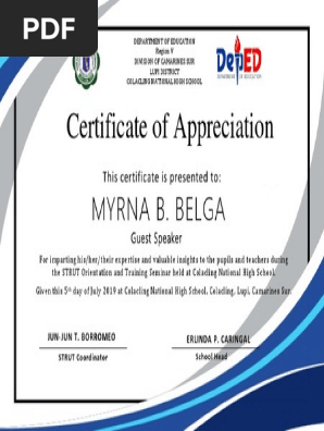 Certificate of Participation