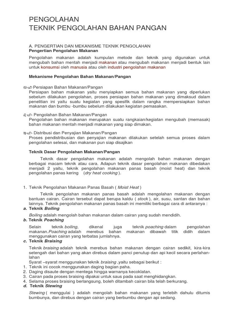 Teknik Pengolahan Bahan Pangan