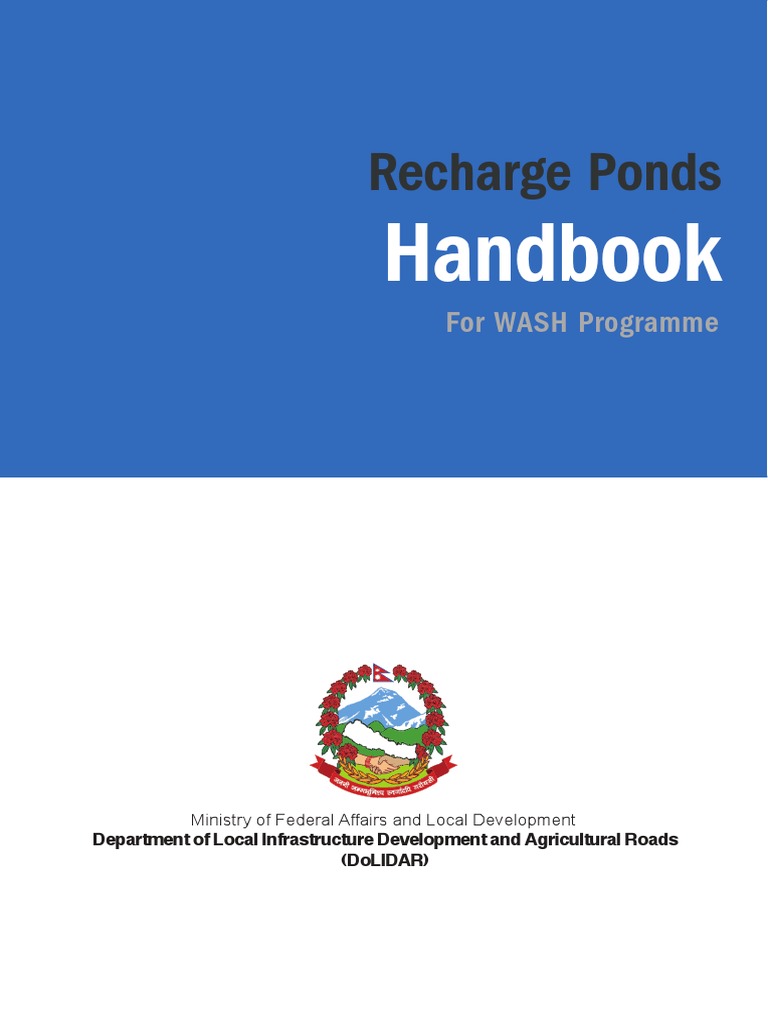 Recharge Ponds Handbook For Wash Programme English PDF Water
