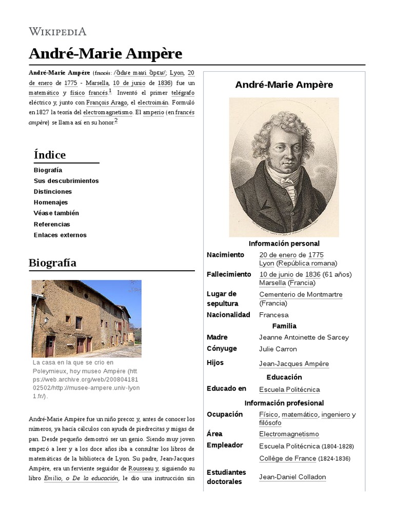 André-Marie Ampère PDF | PDF | Electromagnetismo | Fuerza image