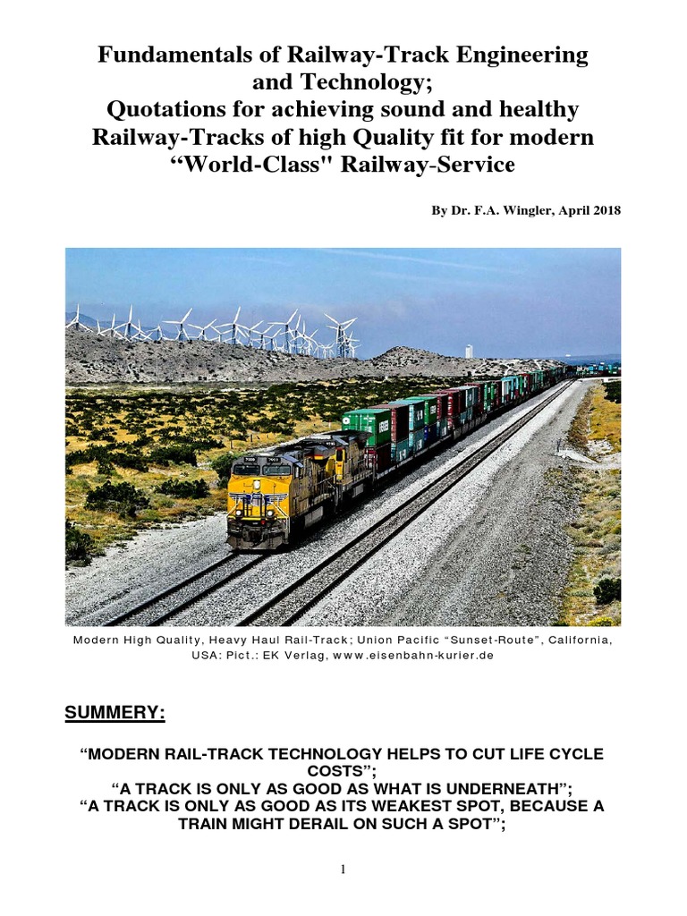 Fundamentals of Rail Track Engineering Quotations PDF PDF Track