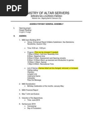 Agenda