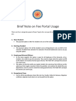 Brief Note On Fee Portal Usage: 1. New Student