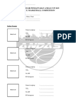 Formulir Pendaftaran 3 X 3 Andas Cup 2019