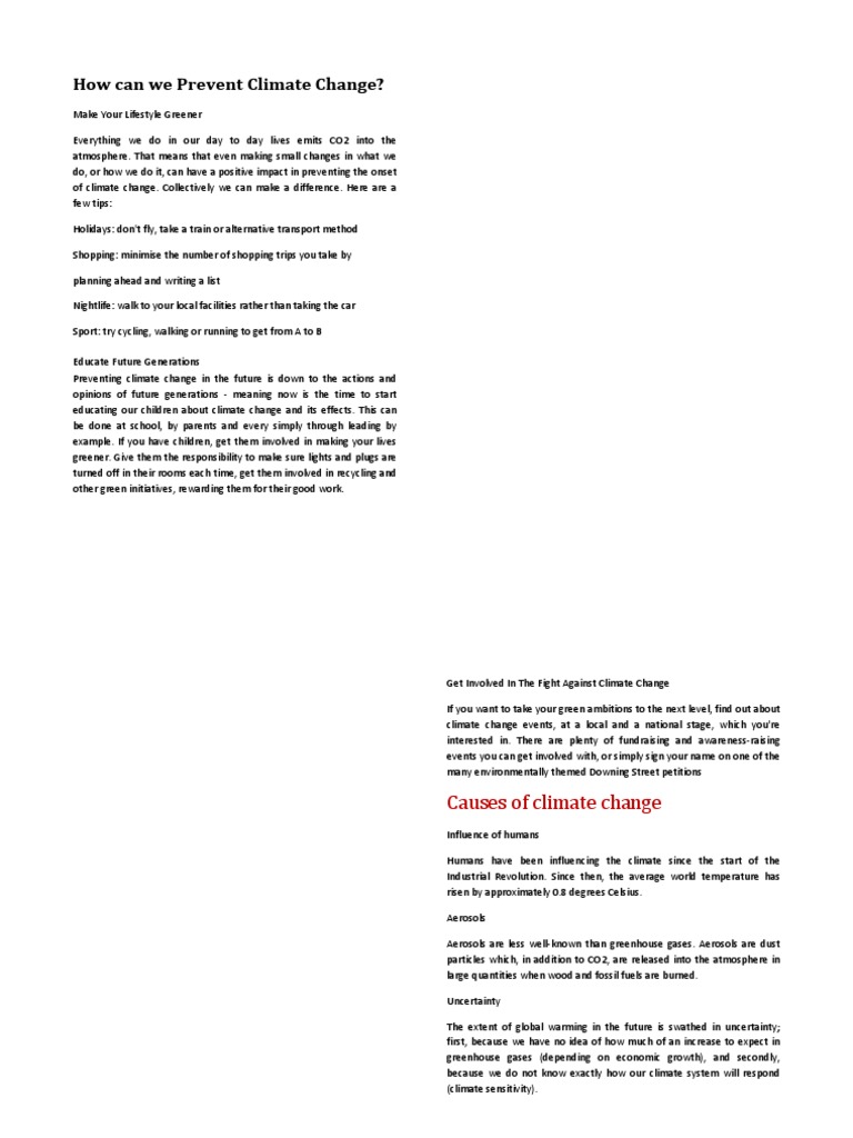 How Can We Prevent Climate Change | PDF | Compact Fluorescent Lamp ...