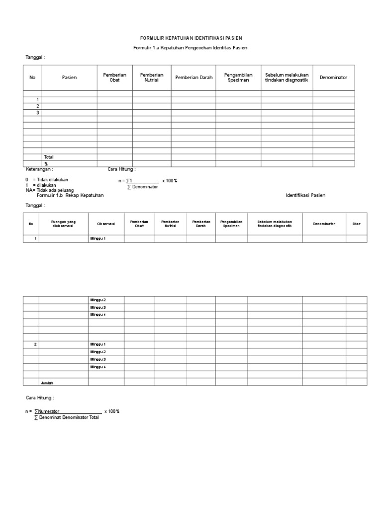 Formulir Kepatuhan Pelayanan Kesehatan | PDF