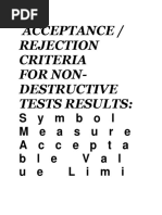 NDT Acceptance