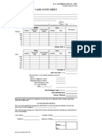 Cash Count and Petty Cash Sheet