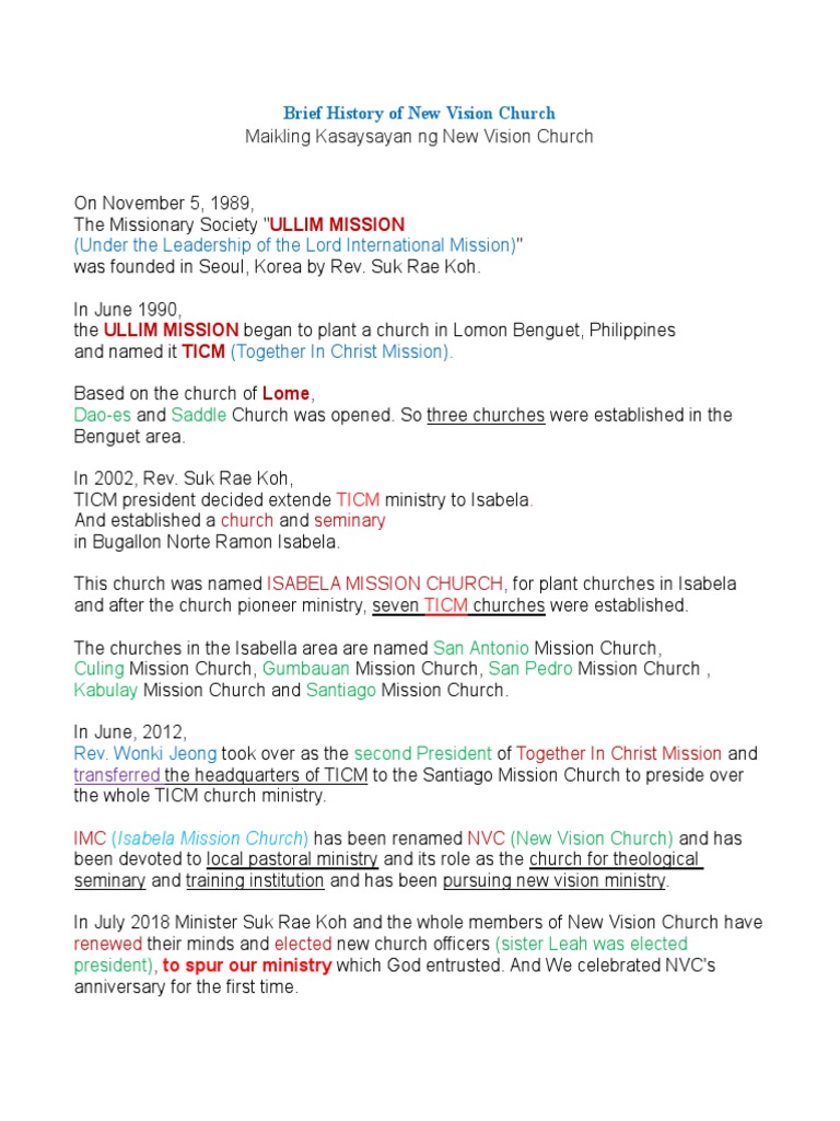 New Vision Church's Journey | PDF