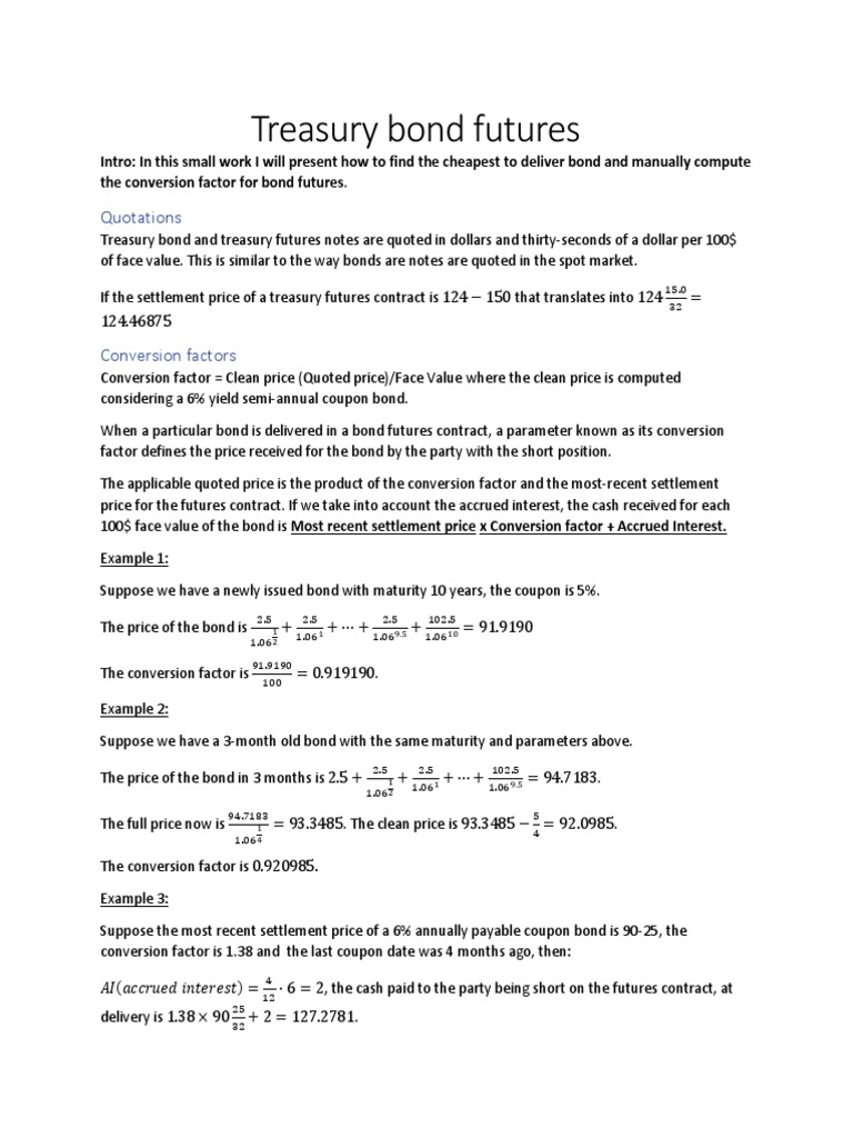 Cheapest To Deliver Bond PDF Bonds (Finance) Futures Contract
