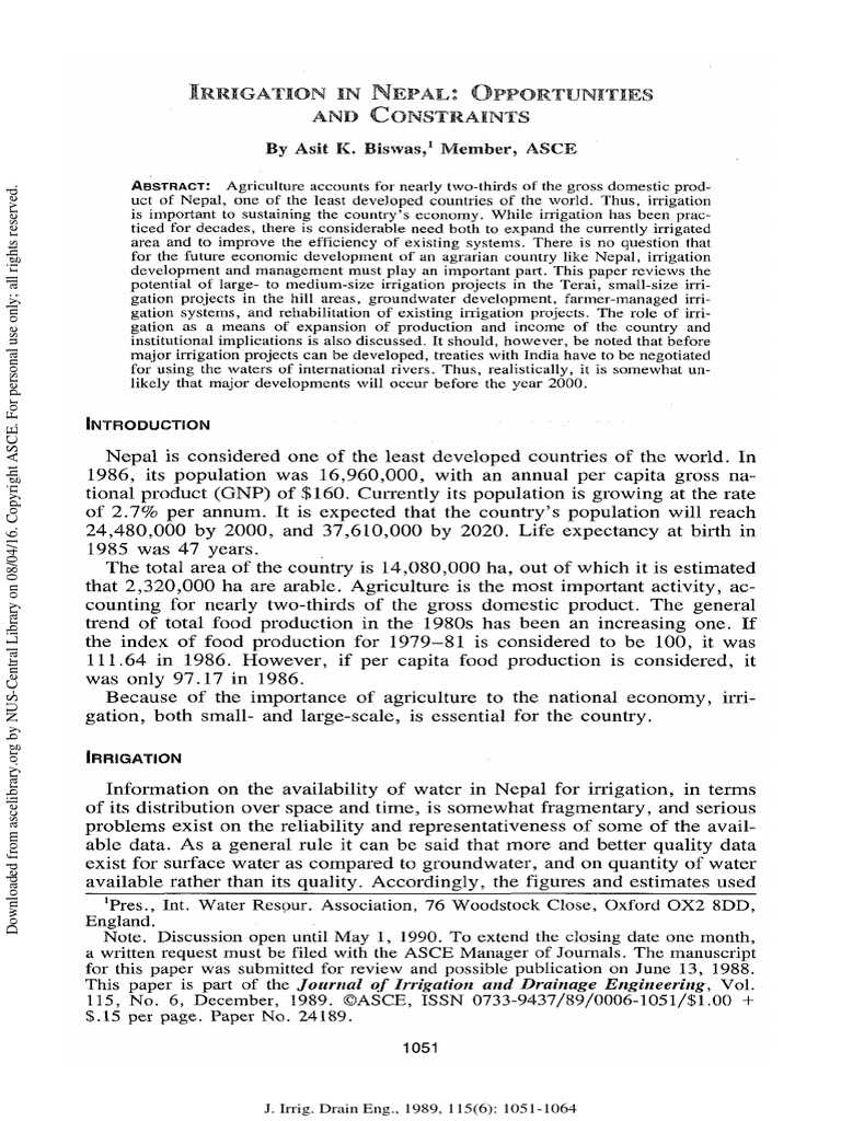 Irrigation in Nepal | PDF | Aquifer | Drainage