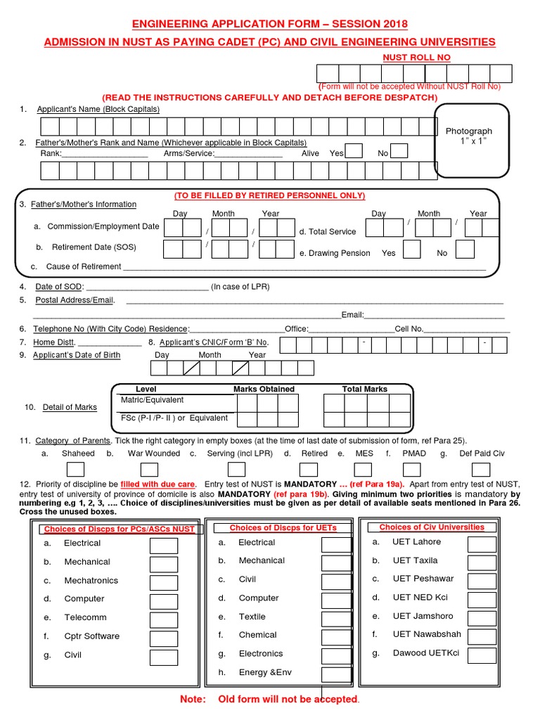 PC Form | Download Free PDF | University And College Admission ...