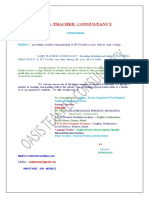 ResumeOASISTEACHERCONSULTANCY, Hyderabad PDF