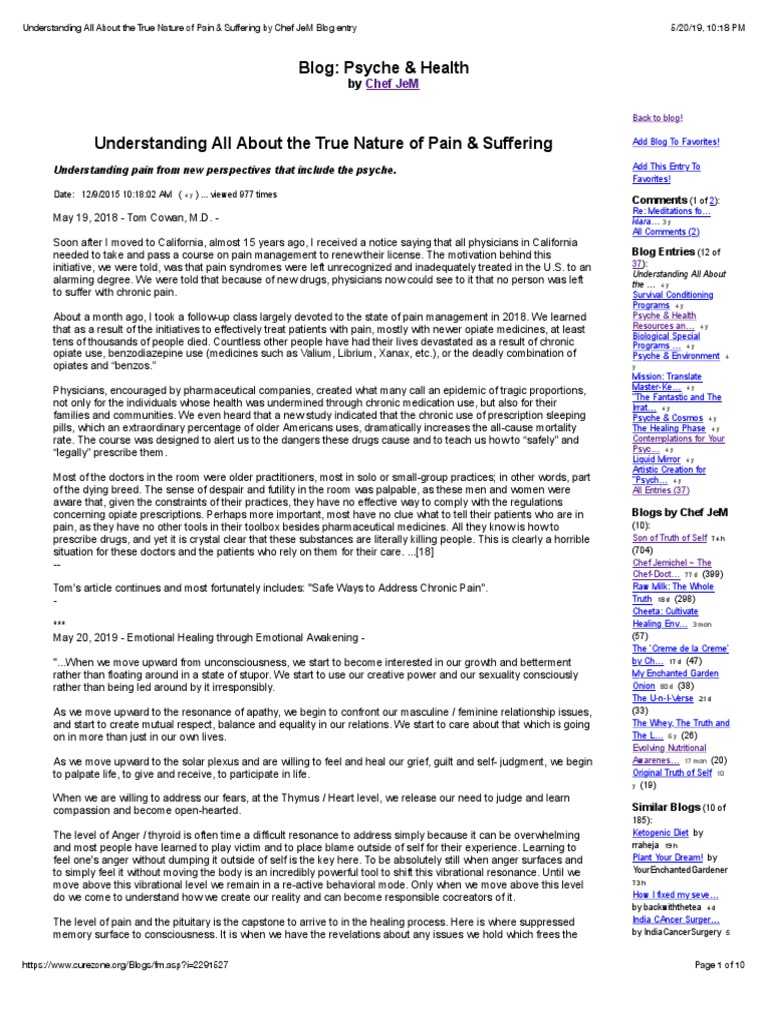 Understanding All About The True Nature of Pain & Suffering | PDF ...